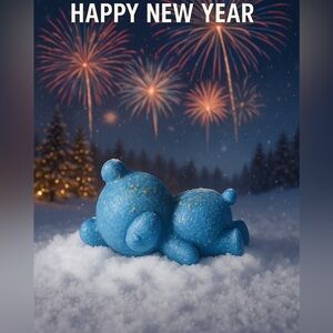 Blue new year Teddy bear